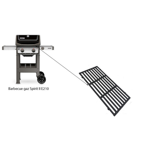 Grille en fonte avec insert pour Spirit 200 WEBER