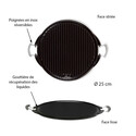 Plancha double face fonte émaillé ronde diam 25cm - Vaello Plancha double face fonte émaillé ronde diam 25cm - Vaello