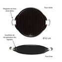 Plancha double face fonte émaillée ronde diamètre 32cm - Vaello Plancha double face fonte émaillée ronde diamètre 32cm - Vaello