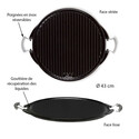 Plancha double face fonte émaillée ronde diamètre 43cm - Vaello Plancha double face fonte émaillée ronde diamètre 43cm - Vaello