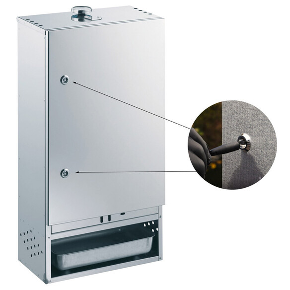 Fumoir Inox porte charnières 75x39x21 cm Peetz