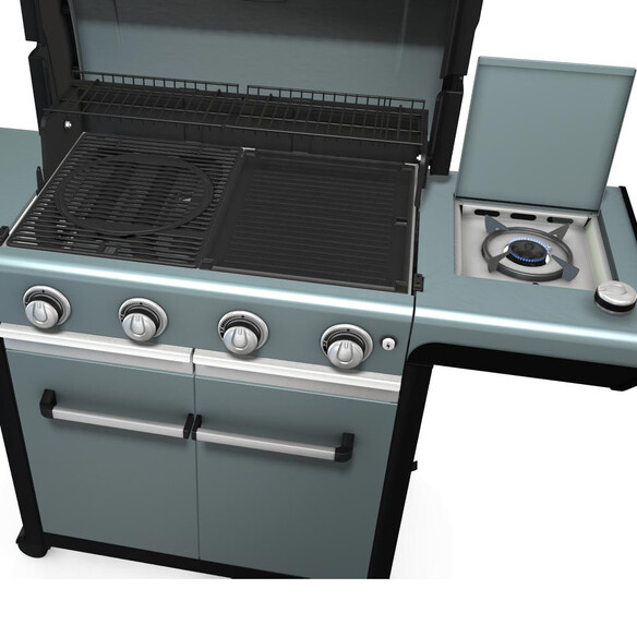 Zoom sur la grille de cuisson Culinary Modular et le réchaud latéral barbecue Premium 4S