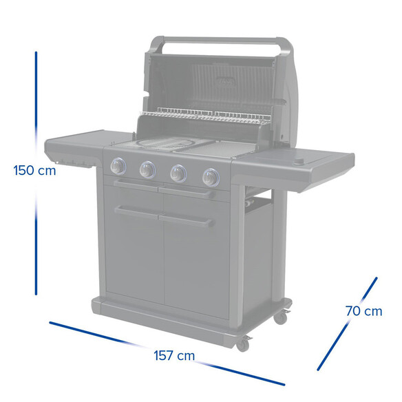 barbecue gaz Onyx Campingaz dimensions couvercle ouvert