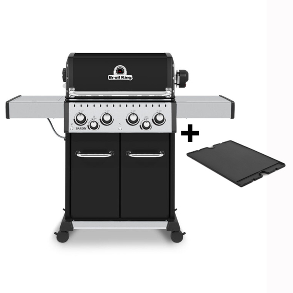 Barbecue Gaz Baron Noir 490 + Plancha