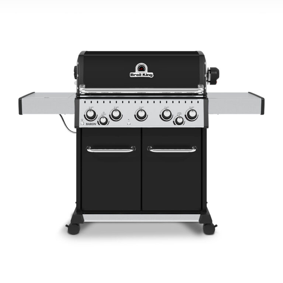 Barbecue Gaz Baron Noir 590 + plancha - vue face