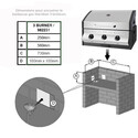 Plan d'encastrement du barbecue encastrable Meridian 3b Cadac