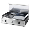 Capot de protection ouvert sur Barbecue Plancha Duo K Electrique Krampouz