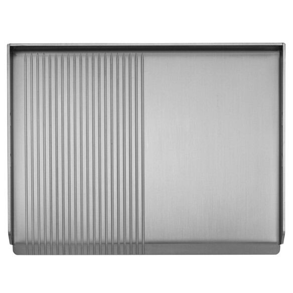 Plancha inox gaz Oasi 55 double plaque lisse rainurée