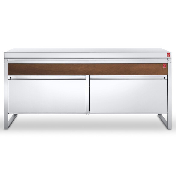 Couvercle fermé en inox 316 sur cuisine inox Oasi 205C - T4