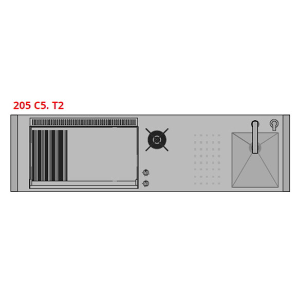 Schéma de la cuisine planet extérieure T2 205C