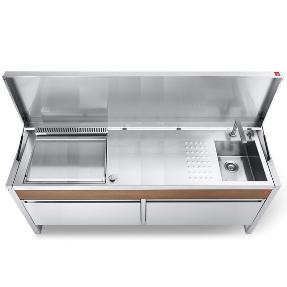 Table de cuisson avec plancha électrique en inox 60 x 40 cm - Oasi 142C -  Pla.Net