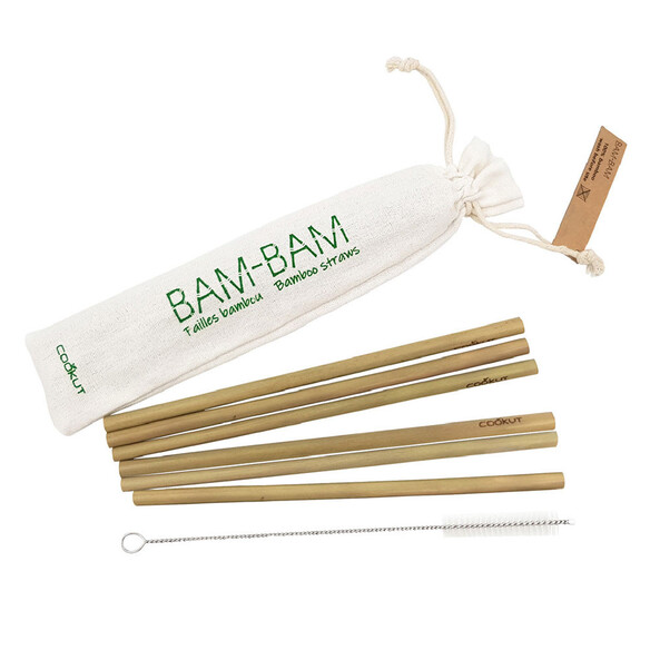6 pailles en bambou réutilisables - Cookut