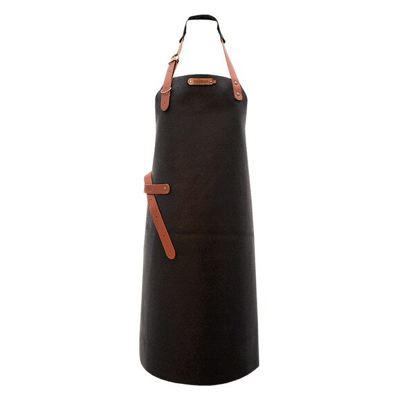 Tablier en cuir avec cire Kansas Couleur Noir - Xapron