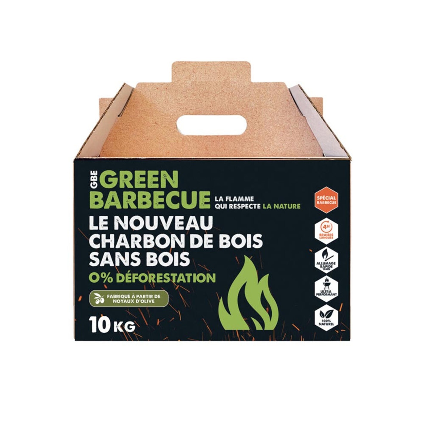 OlioBric Barbecue Briquettes de Charbon Olive nucléaire Briquettes Sac 3 kg