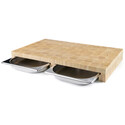 Planche à découper en bois avec double bacs de stockage en inox - Lacor