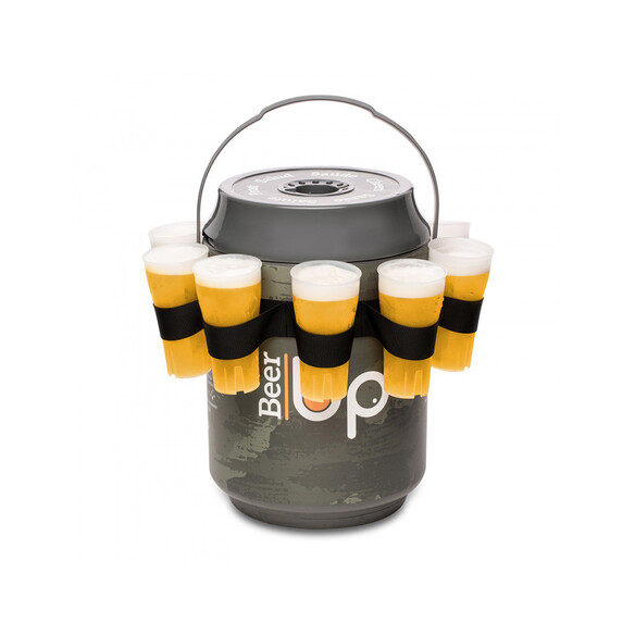 Ceinture Beer Up installée sur la tireuse à bière avec les verres réutilisables (x 8)