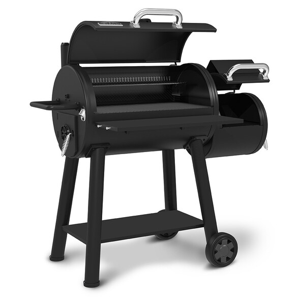 Vue latérale du barbecue Smoke Offset 500 Broil King