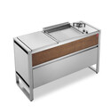 Cuisine extérieure inox Oasi 142C avec Plancha gaz 55 lisse et réchaud - Planet