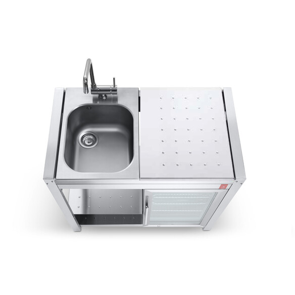 Table extérieure Oasi 97 Ice avec Evier inox et mitigeur pliable - Planet