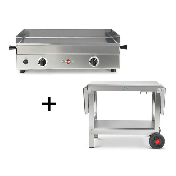 Pack plancha gaz design 65 cm + chariot Plein Air Krampouz