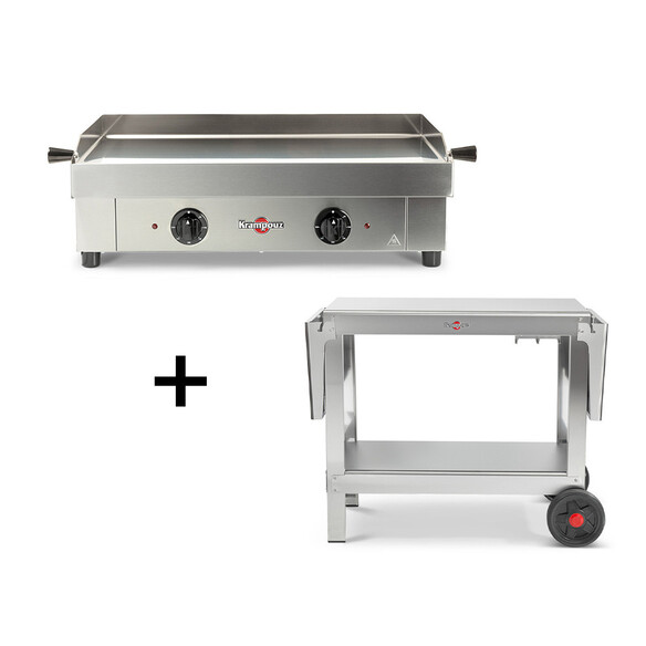Pack plancha électrique Saveur 64 cm + Chariot Plein Air - Krampouz