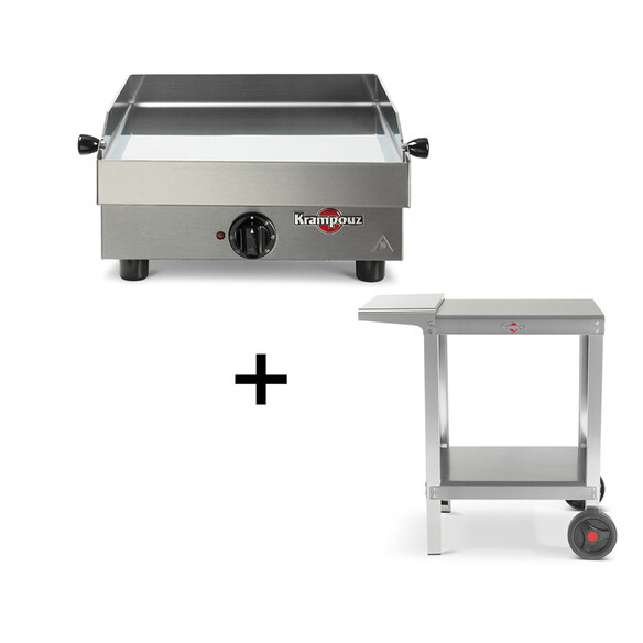 Pack plancha saveur électrique 34 cm + chariot Plein Air compact