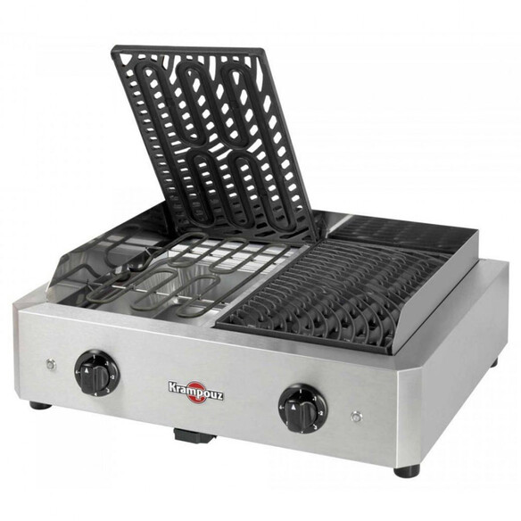 Résistances intégrées aux grilles de cuisson en fonte Barbecue Electrique Krampouz Mythic Double XL