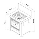 Schéma et dimensions du Modulo Tribu combiné en acier noir - Eno