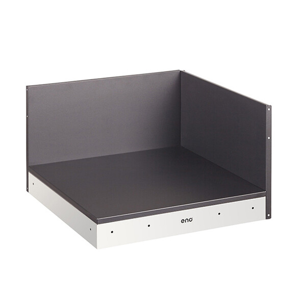 Plateau d'angle en inox et acier noir - Eno