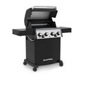 Barbecue Crown 490 rôtissoire + réchaud latéral Broil King vue lateral ouvert