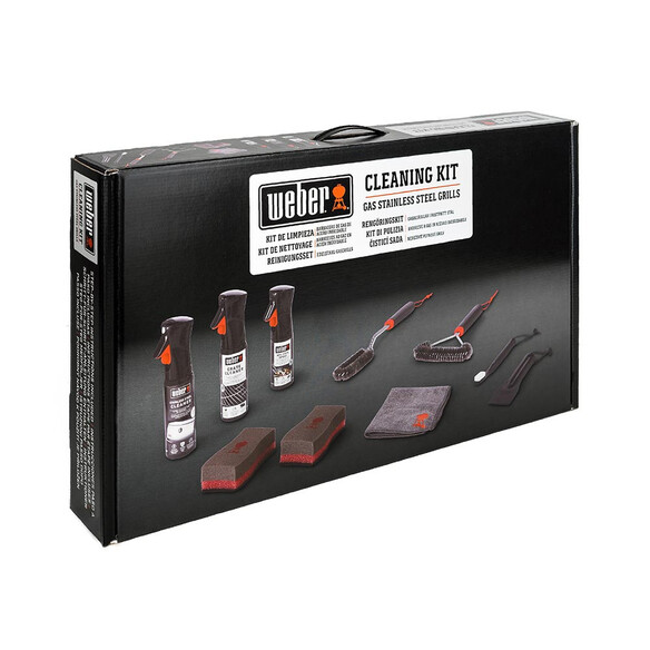 Boîte fermée du kit de nettoyage du barbecue gaz en inox - Weber