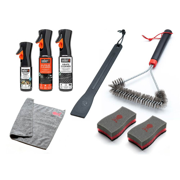 Weber Kit De Nettoyage Complet Pour Barbecue Q Et Pulse - Brosse, Nettoyant Et Accessoires