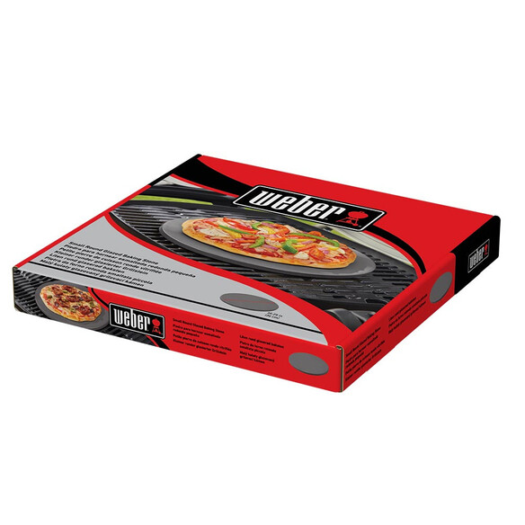 Petite pierre à pizza vitrifiée avec packaging gauche