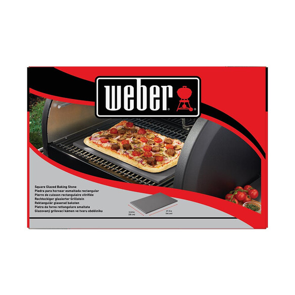 Face avant du packaging de la pierre à pizza vitrifiée rectangulaire - Weber