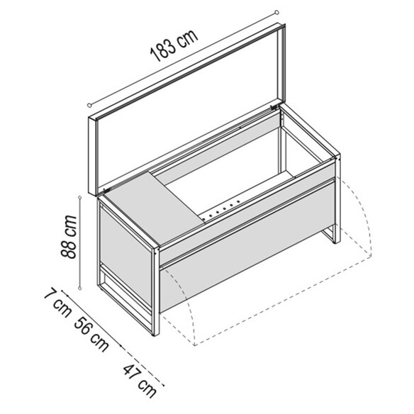 Schéma et dimensions table 183C Planet