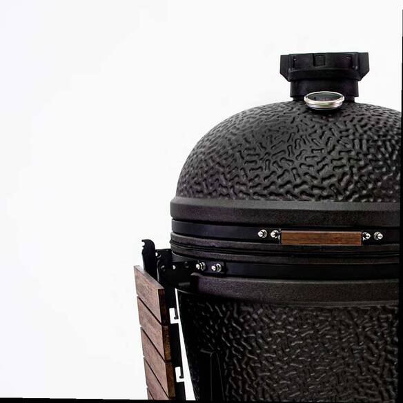 Zoom sur le dôme en céramique avec revêtement mat du barbecue The Bastard Urban