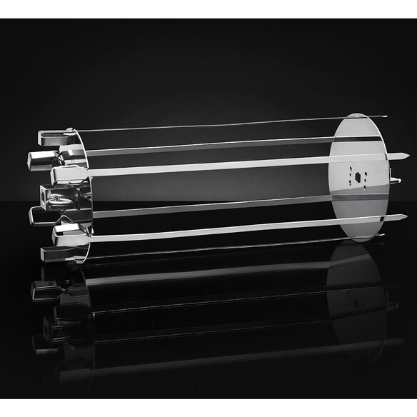 Ensemble de 6 brochettes en inox avec support sur fond noir - Napoleon