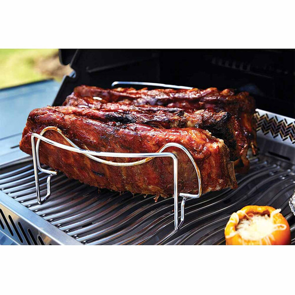 Cuisson de plusieurs ribs sur le support inox 3 cuissons Napoleon