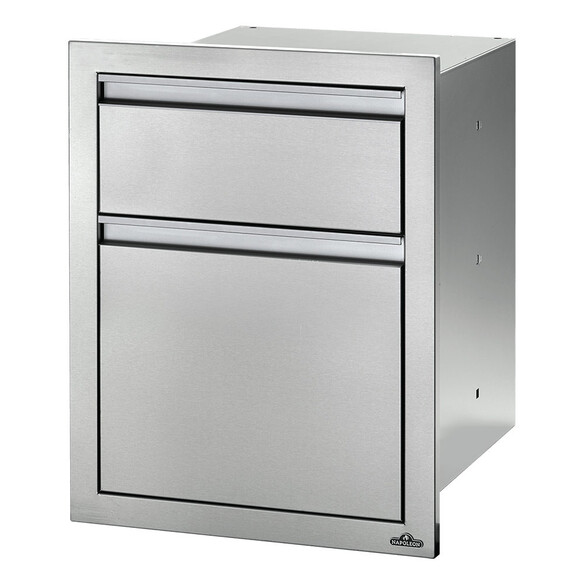 Module Napoleon encastrable en inox 1 tiroir 1 poubelle pour cuisine extérieure