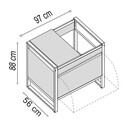 Schéma et dimensions de la table Oasi 97C Planet