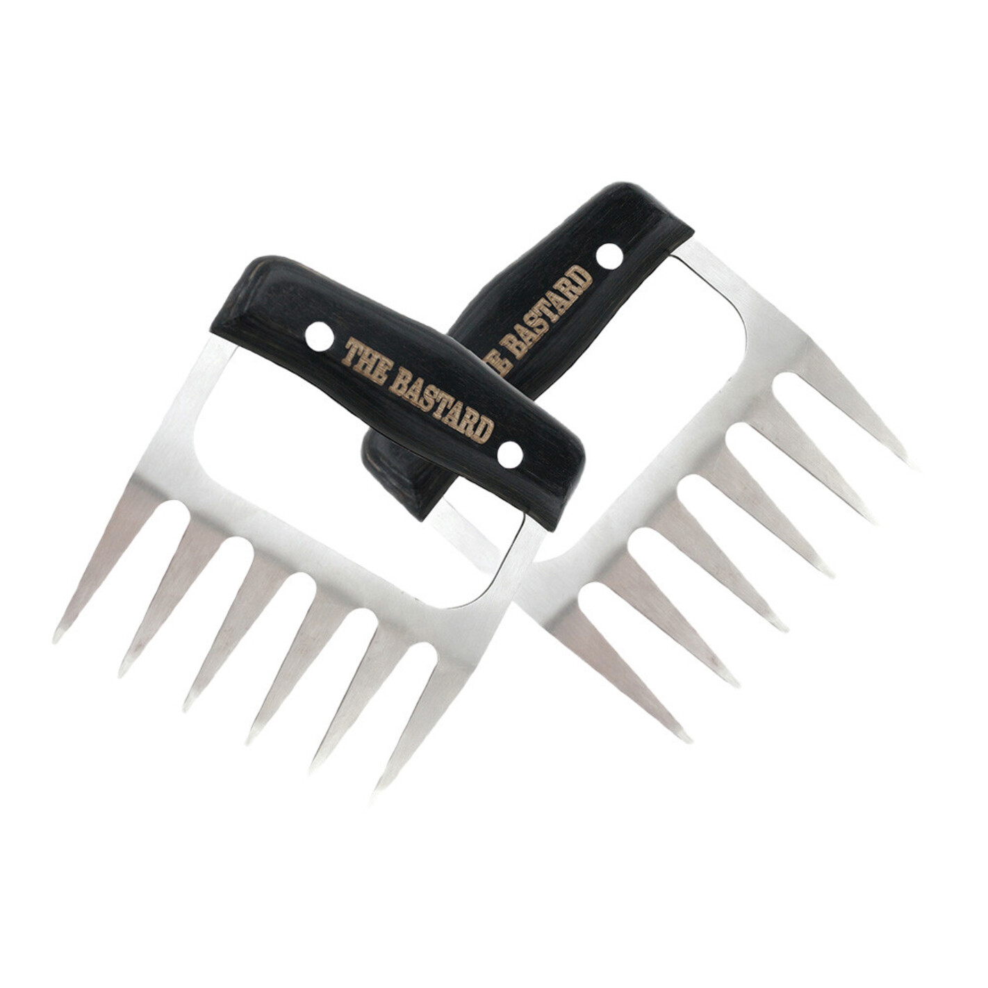 Griffes à Viande Barbecue En Acier Inoxydable - 5 Griffes, Poignée Bois, 18,9 Cm, Pour Effilocher Poulet Et Bœuf - 10