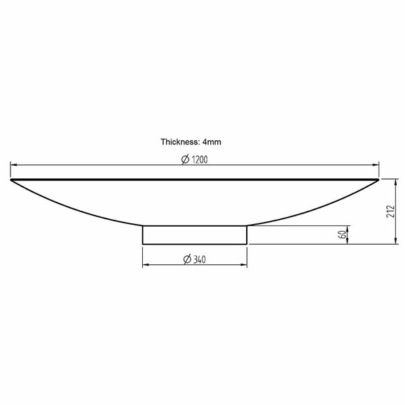 Schéma et dimensions du brasero corten rond 100 cm Nordic Flame