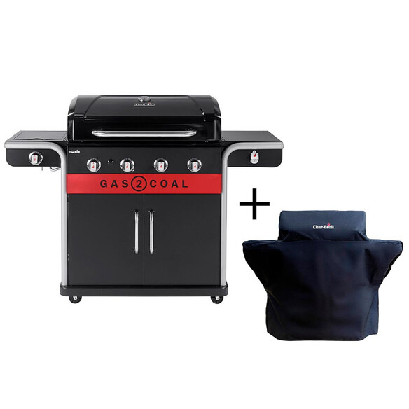 Pack barbecue hybride Char-Broil Gas2Coal 440 + Housse