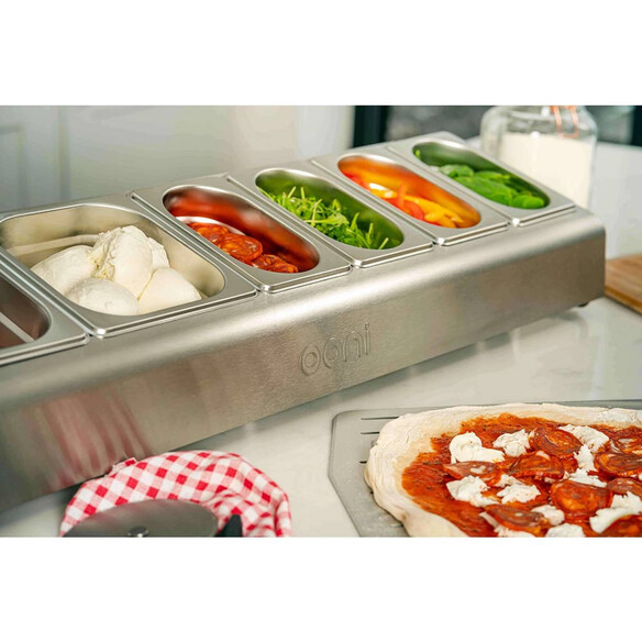 Saladette Ooni inox support + 6 bacs pour garniture à pizza