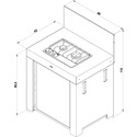 Schéma et dimensions du Modulo Master ENO gris cargo et noir