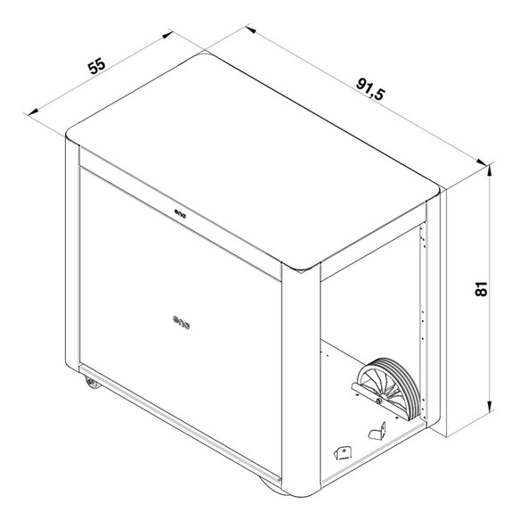 Schéma et dimensions du chariot Achille ENO avec rideaux