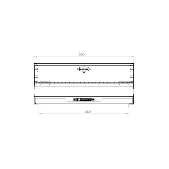 Plan d'encombrement du barbecue Vulcain Inox Le Marquier