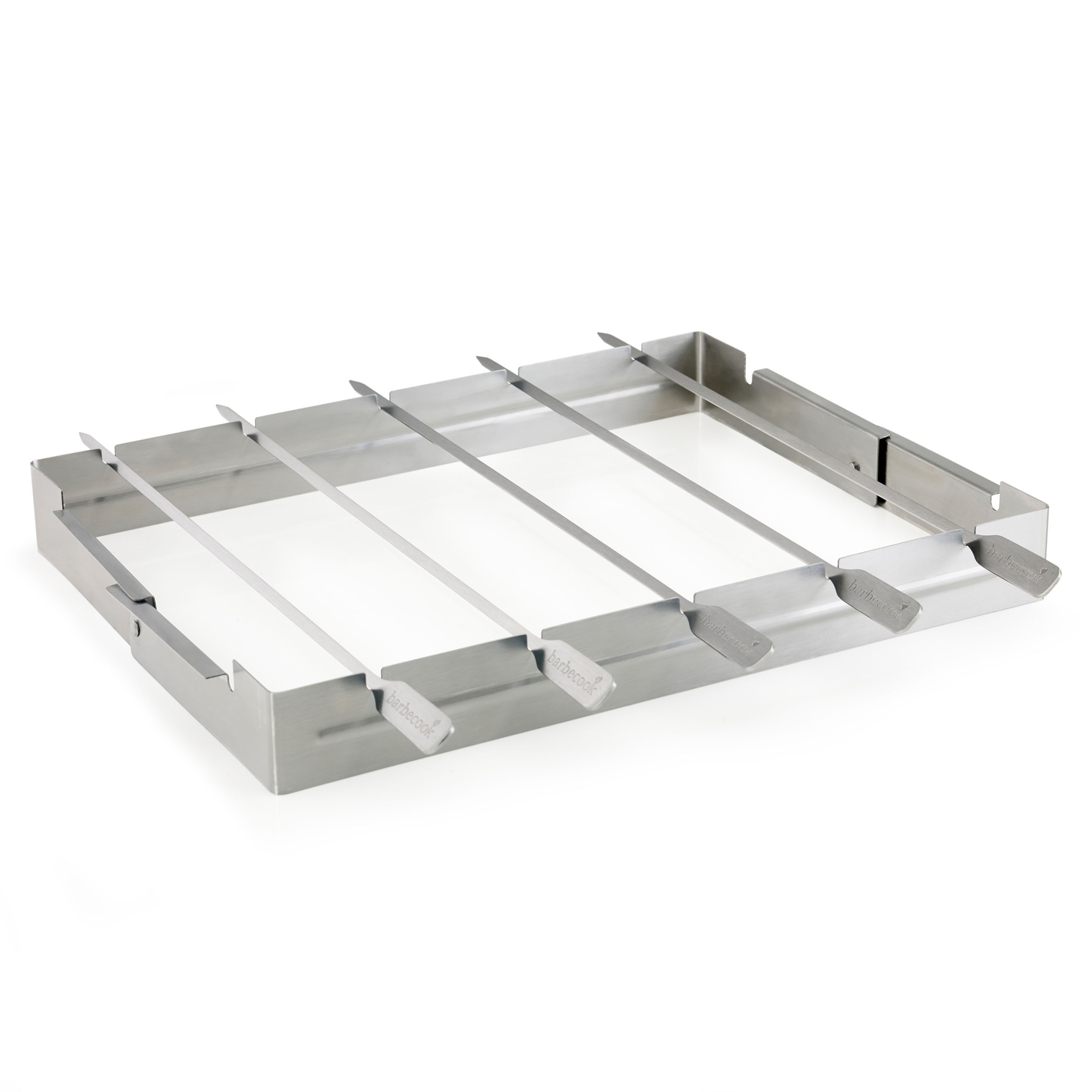 Lot 2 Supports Brochettes Verticaux BBQ Inox + 10 Brochettes – Grill Kebab Réutilisable, Viande & Légumes