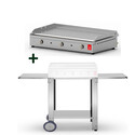 Pack plancha gaz Chef 80 Lisse Planet + Chariot inox ouvert