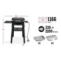 Caractéristiques du barbecue électrique Weber LUMIN Compact Stand